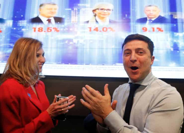 Comedian secures comfortable first-round win in Ukraine’s presidential elections