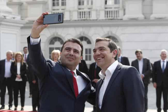 Leaders of Greece and North Macedonia snap historic selfie