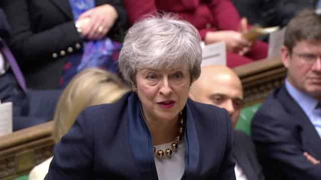 May stakes Brexit on opposition Labour leader Corbyn