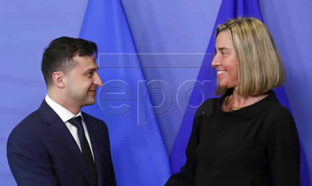 Zelensky, Mogherini agree to intensify joint pressure on Russia to free Ukrainian sailors