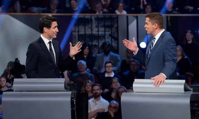 Main Canadian opposition leader slams PM Trudeau as a fraud in key election debate