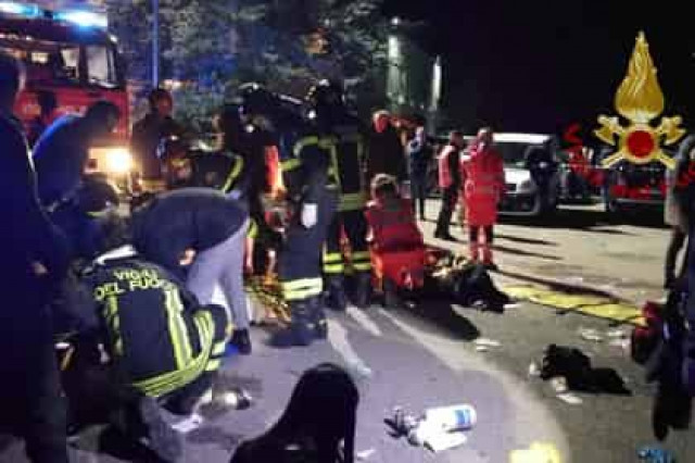 Italy nightclub stampede leaves six dead and dozens injured