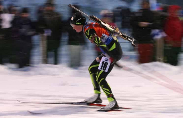 Француженка Мари Дорен-Абер победила в гонке преследования на чемпионате мира по биатлону