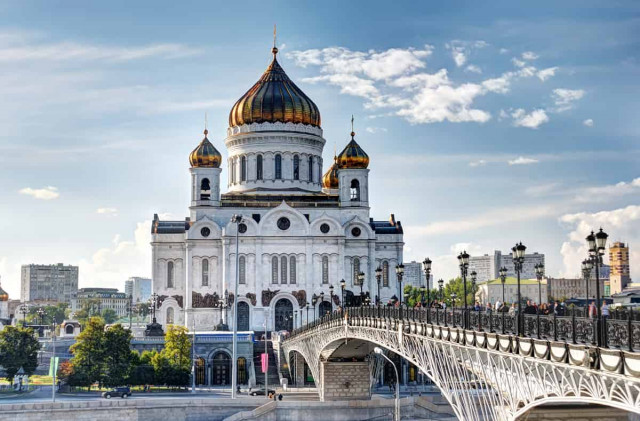 В Москве, на территории храма Христа Спасителя произошел пожар