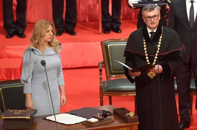 Anti-graft crusader sworn in as Slovakia's first female president