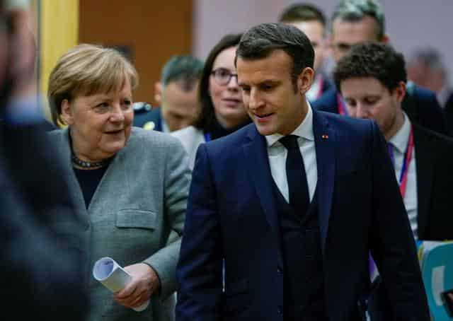 Macron, Merkel to discuss coronavirus, borders with EU officials