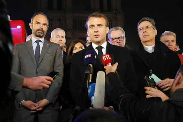 French President Macron: 'We'll rebuild Notre-Dame together'