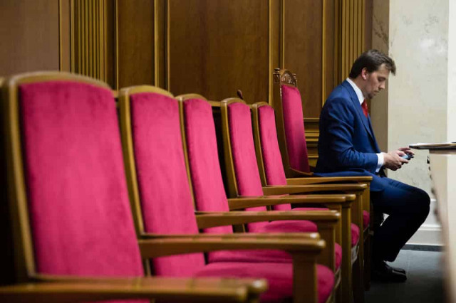 Премьер выступал 20 минут. Рассказал о противостоянии в Новых Санжарах, аудите государства и планах по развитию экономики