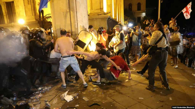 Tbilisi Protesters Vow To Return After Overnight Clashes