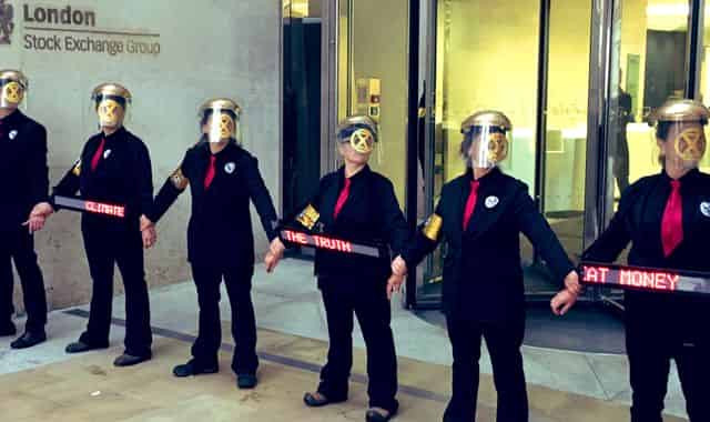 Climate activists block London Stock Exchange