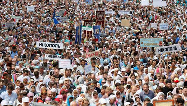 Около 250 тысяч человек приняли участие в Крестном ходе в Киеве