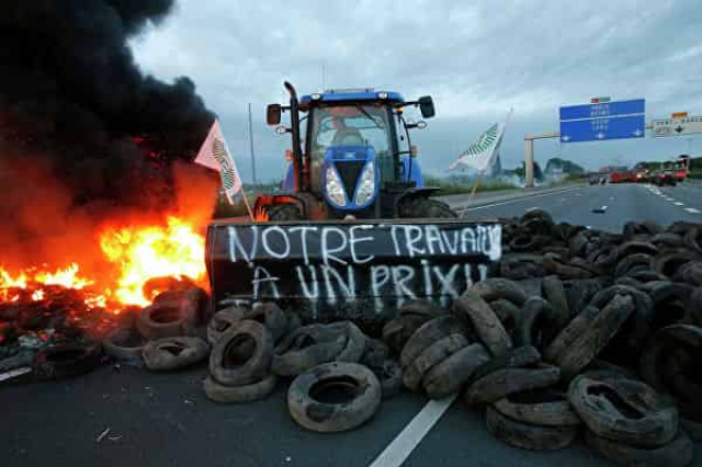Протесты во Франции: фермеры испортили офис депутатки партии Макрона