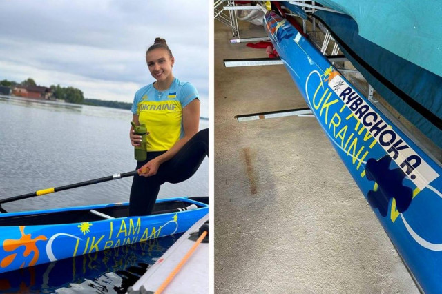 На Олімпіаді українську спортсменку змусили зафарбувати напис на човні 