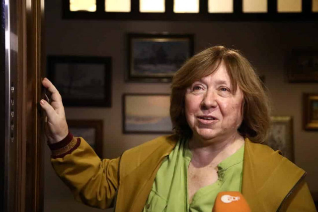 Nobel laureate Alexievich denounces Belarus 'terror' as another activist is detained