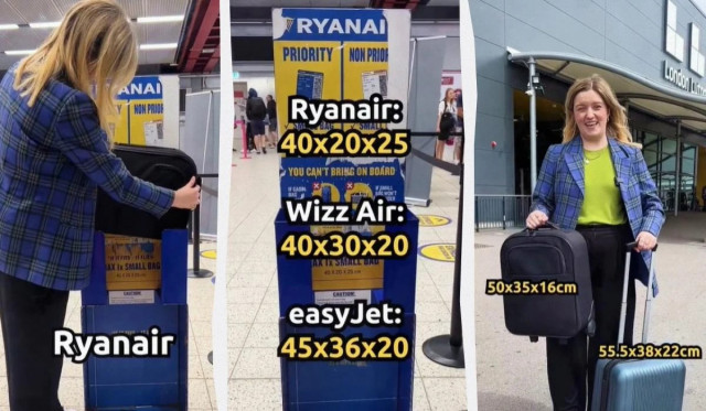 Туристка закликала забути про один тип ручної поклажі, якщо не хочеться проблем із Ryanair і Wizz Air