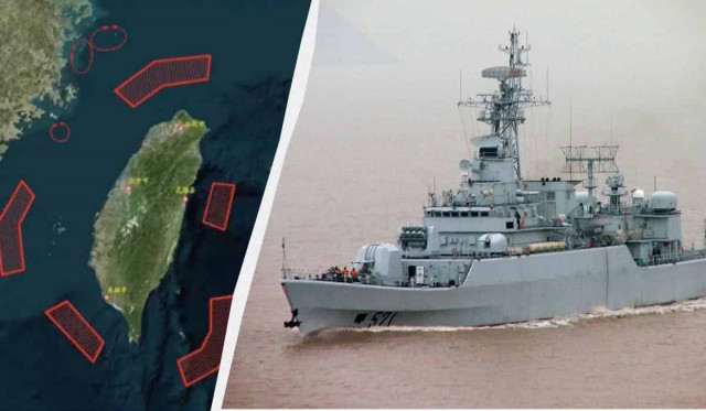 Китай почав військові навчання і оточив Тайвань з моря в якості 