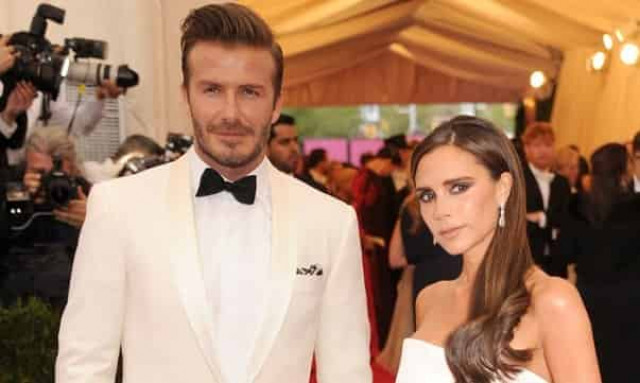 Victoria tests cosmetics on her husband David Beckham