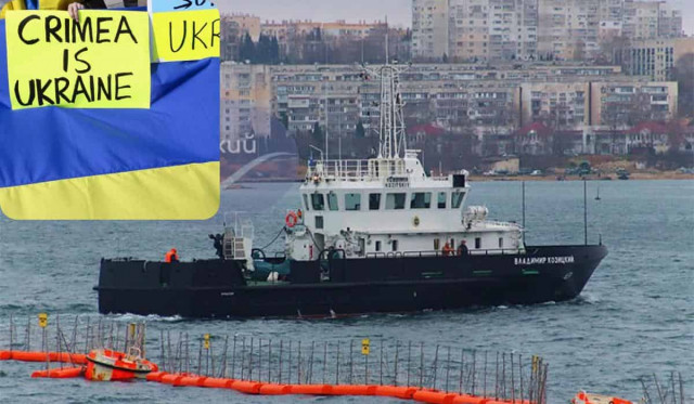 У Криму підірвався новітній російський протимінний корабель, - 