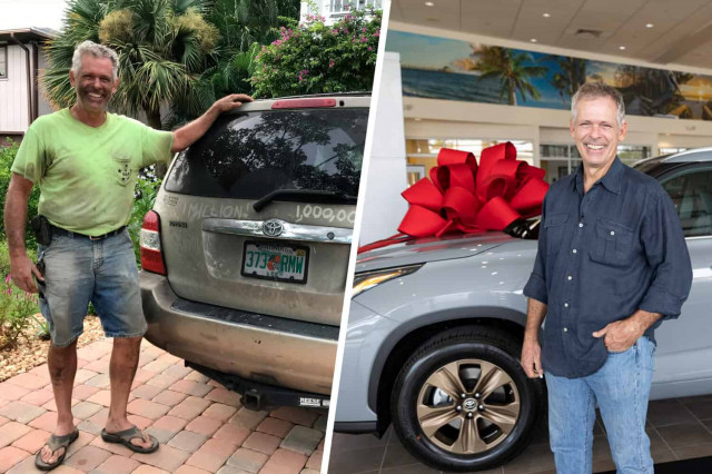 Toyota подарила американцу новый Highlander после того, как его старый уничтожил ураган
